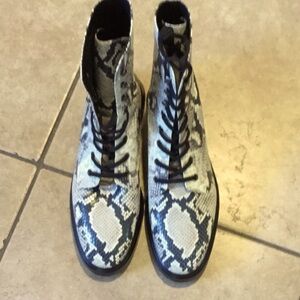 Stuart Weitzman McKenzee Snakeskin Lace-Up Boots